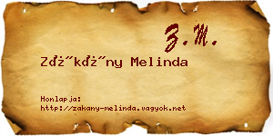 Zákány Melinda névjegykártya